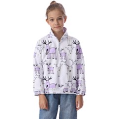 Cute Deers  Kids  Half Zip Hoodie