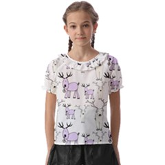 Cute Deers  Kids  Frill Chiffon Blouse