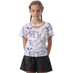 Cute Deers  Kids  Front Cut T-shirt