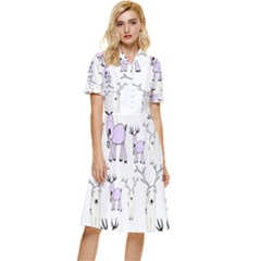 Cute Deers  Button Top Knee Length Dress by ConteMonfrey