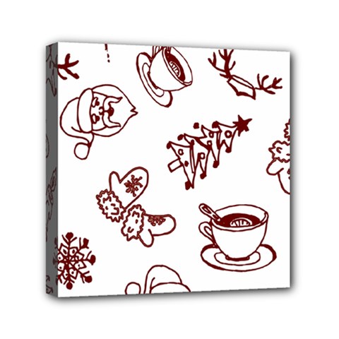 Red And White Christmas Breakfast  Mini Canvas 6  X 6  (stretched)