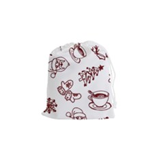 Red And White Christmas Breakfast  Drawstring Pouch (small)