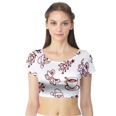 Red And White Christmas Breakfast  Short Sleeve Crop Top