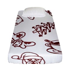 Red And White Christmas Breakfast  Fitted Sheet (single Size)