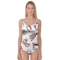 Red And White Christmas Breakfast  Camisole Leotard 