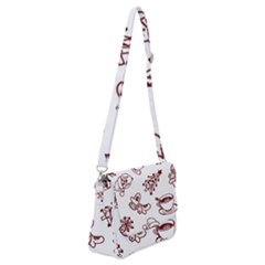Red And White Christmas Breakfast  Shoulder Bag With Back Zipper