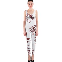 Red And White Christmas Breakfast  One Piece Catsuit