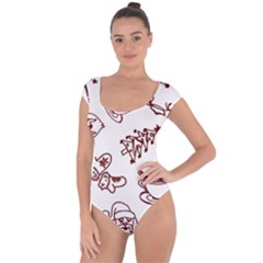 Red And White Christmas Breakfast  Short Sleeve Leotard 