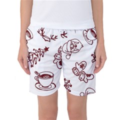 Red And White Christmas Breakfast  Women s Basketball Shorts