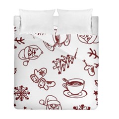 Red And White Christmas Breakfast  Duvet Cover Double Side (full/ Double Size)