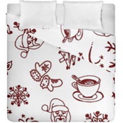 Red And White Christmas Breakfast  Duvet Cover Double Side (king Size)