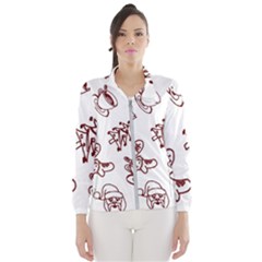 Red And White Christmas Breakfast  Women s Windbreaker