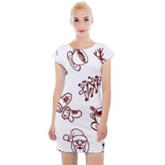 Red And White Christmas Breakfast  Cap Sleeve Bodycon Dress