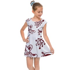 Red And White Christmas Breakfast  Kids  Cap Sleeve Dress