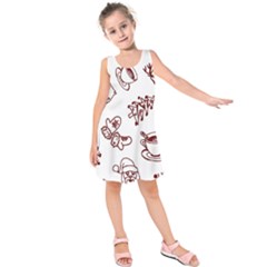 Red And White Christmas Breakfast  Kids  Sleeveless Dress