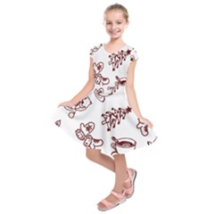 Red And White Christmas Breakfast  Kids  Short Sleeve Dress