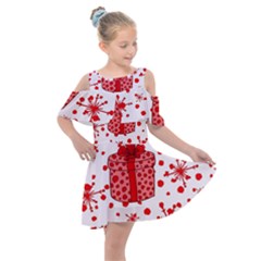 Cute Gift Boxes Kids  Shoulder Cutout Chiffon Dress by ConteMonfrey