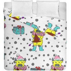 Little Bull Wishes You A Merry Christmas  Duvet Cover Double Side (king Size) by ConteMonfrey