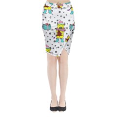 Little Bull Wishes You A Merry Christmas  Midi Wrap Pencil Skirt by ConteMonfrey