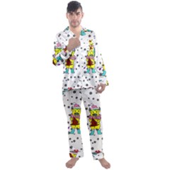 Little Bull Wishes You A Merry Christmas  Men s Long Sleeve Satin Pajamas Set by ConteMonfrey