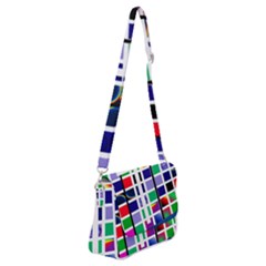 Color Graffiti Pattern Geometric Shoulder Bag With Back Zipper