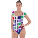 Color Graffiti Pattern Geometric Short Sleeve Leotard  View1