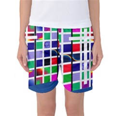 Color Graffiti Pattern Geometric Women s Basketball Shorts
