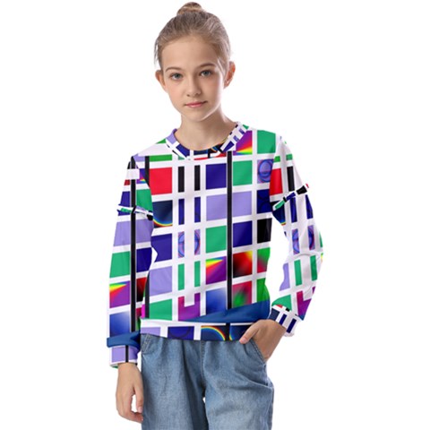 Color Graffiti Pattern Geometric Kids  Long Sleeve T-shirt With Frill  by Hannah976