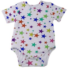 Star Random Background Scattered Baby Short Sleeve Bodysuit by Hannah976