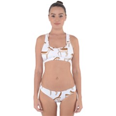 Seamless Deer Pattern Design Cross Back Hipster Bikini Set by Hannah976