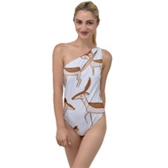 Seamless Deer Pattern Design To One Side Swimsuit