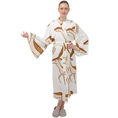 Seamless Deer Pattern Design Maxi Velvet Kimono by Hannah976