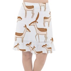 Seamless Deer Pattern Design Fishtail Chiffon Skirt by Hannah976