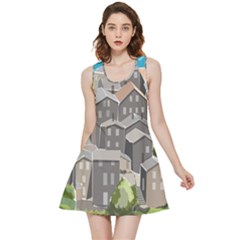 Village Place Portugal Landscape Inside Out Reversible Sleeveless Dress by Hannah976
