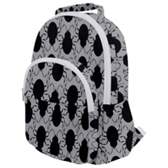 Pattern Beetle Insect Black Grey Rounded Multi Pocket Backpack