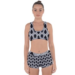 Pattern Beetle Insect Black Grey Racerback Boyleg Bikini Set