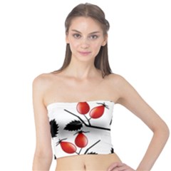 Rose Hip Pattern Branches Autumn Tube Top