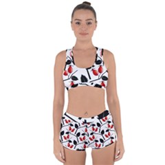 Rose Hip Pattern Branches Autumn Racerback Boyleg Bikini Set by Hannah976