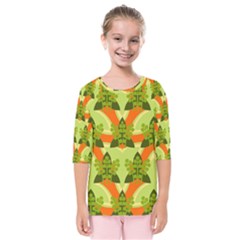 Texture Plant Herbs Herb Green Kids  Quarter Sleeve Raglan T-Shirt