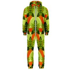 Texture Plant Herbs Herb Green Hooded Jumpsuit (Men)