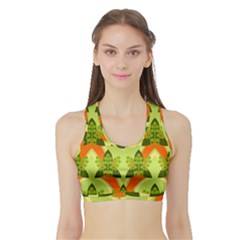 Texture Plant Herbs Herb Green Sports Bra with Border