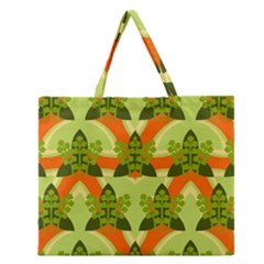 Texture Plant Herbs Herb Green Zipper Large Tote Bag