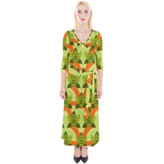 Texture Plant Herbs Herb Green Quarter Sleeve Wrap Maxi Dress