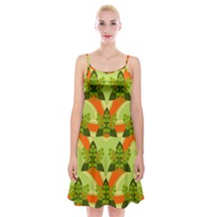 Texture Plant Herbs Herb Green Spaghetti Strap Velvet Dress