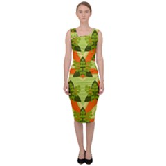 Texture Plant Herbs Herb Green Sleeveless Pencil Dress