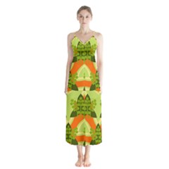 Texture Plant Herbs Herb Green Button Up Chiffon Maxi Dress