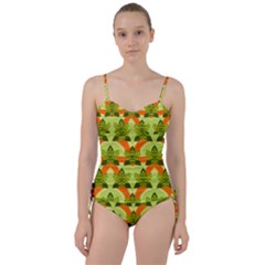 Texture Plant Herbs Herb Green Sweetheart Tankini Set