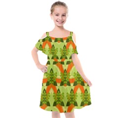 Texture Plant Herbs Herb Green Kids  Cut Out Shoulders Chiffon Dress