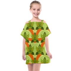 Texture Plant Herbs Herb Green Kids  One Piece Chiffon Dress