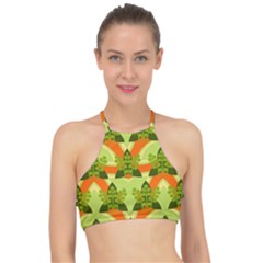 Texture Plant Herbs Herb Green Halter Bikini Top